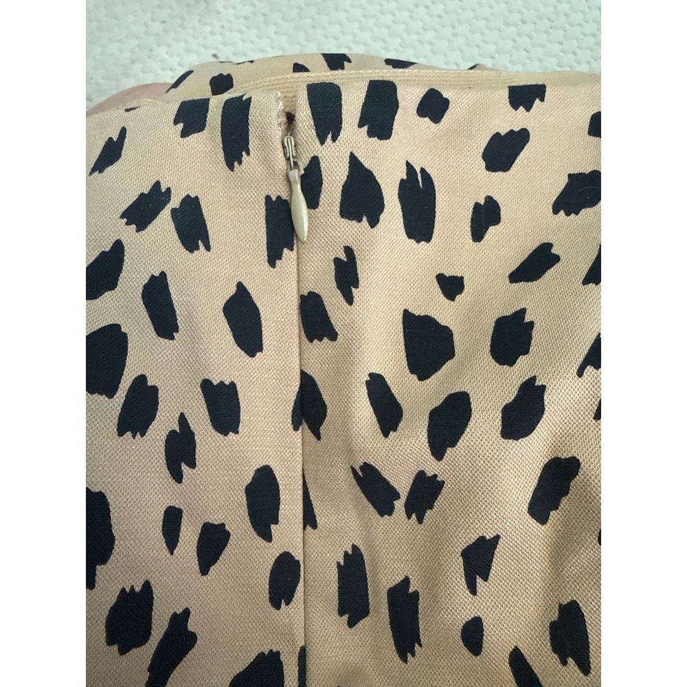 Crown & Ivy Tan Black Animal Brushstroke Print Wide Leg Cropped Pants Size 14 - Picture 4 of 5